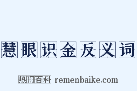 慧眼识金反义词是什么意思的图片